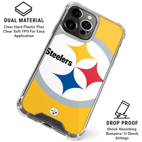 NFL Pittsburgh Steelers Large Logo iPhone 16 Pro Clear Case
